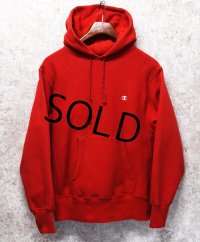 【80's】【USA製】【ビンテージ】【チャンピオン】【Champion】【赤】【無地】【トリコタグ中期】【リバースウィーブパーカー】【サイズM】 