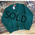 70's~【ビンテージ】【シアーズ】【SEARS】【緑】グリーン【アクリルカーディガン】【サイズＭ】 