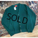 70's~【ビンテージ】【シアーズ】【SEARS】【緑】グリーン【アクリルカーディガン】【サイズＭ】 