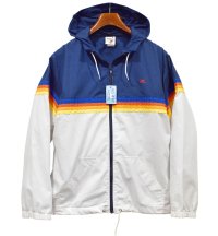 USA製【HOBIE】【ホビー】【紺×白ｘ虹色グラデーション】【ポリコットンパーカー】【サイズＬ】 