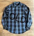 【ギャップ】GAP【RELAXED】【青×黒】【シャドーチェック】【ヘビーネルシャツ】【サイズL】 