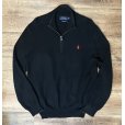 画像1: 【ラルフローレン】POLO RALPH LAUREN【黒】【無地】【ハーフジップ】【コットンセーター】【サイズＬ】 <br> (1)