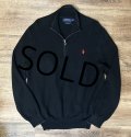 【ラルフローレン】POLO RALPH LAUREN【黒】【無地】【ハーフジップ】【コットンセーター】【サイズＬ】  