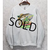 90's【USA製】【ビンテージ】【フルーツオブザルーム】【Lindy】フィッシング【グレー】【スウェット】【サイズXL】 