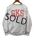 80's【USA製】ビンテージ【チャンピオン】【SKS】染み込みプリント　トリコタグ【リバースウィーブ】【グレー】【スウェット】【サイズL】 