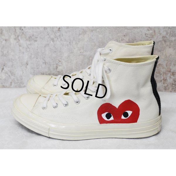 画像1: 【プレイコムデギャルソンｘコンバース】CONVERSE【ＣＴ７０】【白】【ハイカット】【サイズ 28.5ｃｍ)】 