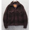 【ビンテージ】【リーバイス】【LEVIS】【ボルドー】パイル地【Gジャン】【サイズＭ】 