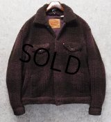 【ビンテージ】【リーバイス】【LEVIS】【ボルドー】パイル地【Gジャン】【サイズＭ】 