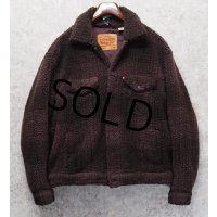 【ビンテージ】【リーバイス】【LEVIS】【ボルドー】パイル地【Gジャン】【サイズＭ】 