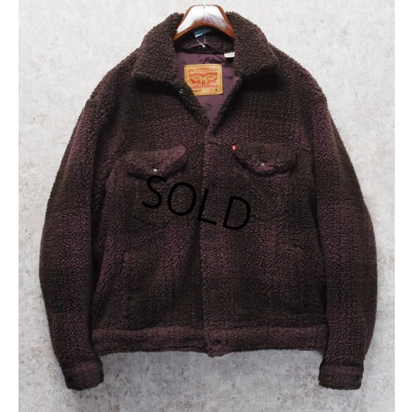 画像1: 【ビンテージ】【リーバイス】【LEVIS】【ボルドー】パイル地【Gジャン】【サイズＭ】 