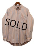 ビンテージ　【J.crew】【Ｊクルー】【水色ｘサーモンピンクストライプ】【BDシャツ】【サイズL】 