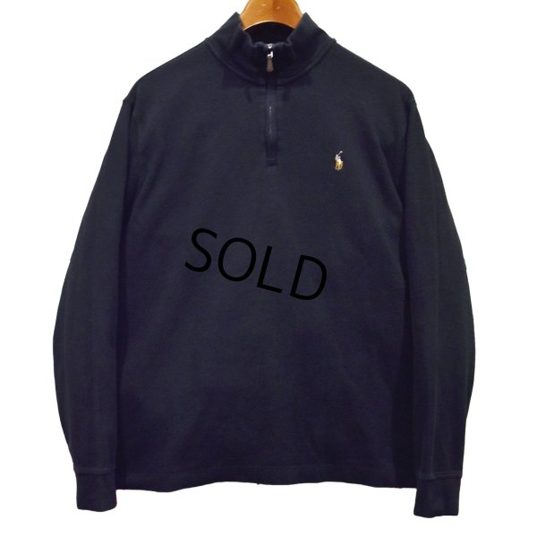 画像1: 【POLO RALPH LAUREN】【ラルフローレン】黒【ハーフジップ】【コットンセーター】【サイズＬ】 