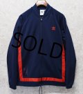 【ビンテージ】【アディダス】adidas【紺×赤】ドローコード付きジャージ【トラックジャケット】【トラックジャージ】【サイズＬ】 