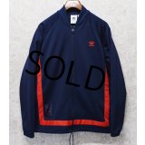 【ビンテージ】【アディダス】adidas【紺×赤】ドローコード付きジャージ【トラックジャケット】【トラックジャージ】【サイズＬ】 