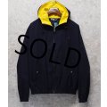 【ビンテージ】RALPH LAUREN【ラルフローレン】【紺ｘ黄色】フルジップ【コットンパーカー】【サイズL】 