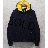 【ビンテージ】RALPH LAUREN【ラルフローレン】【紺ｘ黄色】フルジップ【コットンパーカー】【サイズL】 