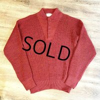 USA製　 ビンテージ【L.L.Bean】【ワイン】LLビーン【ヘンリーネックセーター】【サイズＬ】 