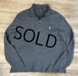 【ラルフローレン】POLO RALPH LAUREN【ESTATE RIB】【チャコール】【無地】【ハーフジップ】【コットンセーター】【サイズM】  