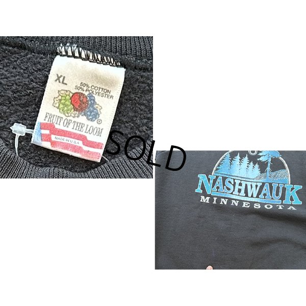 画像2: 90's【USA製】【ビンテージ】【フルーツオブザルーム】【NASHWAUK】黒【スウェット】【サイズXL】 