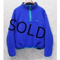  90's~ 【ビンテージ】【ＬＬビーン】【L.L.bean】【青ｘエメラルド】【プルオーバーフリース】【スナップＴ】サイズＬ程度 