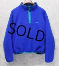  90's~ 【ビンテージ】【ＬＬビーン】【L.L.bean】【青ｘエメラルド】【プルオーバーフリース】【スナップＴ】サイズＬ程度 