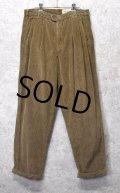 90's  ビンテージ【Eddie Bauer】【エディーバウアー】【ブラウン】【２タック】【コーデュロイパンツ】【34×30】 