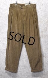 90's  ビンテージ【Eddie Bauer】【エディーバウアー】【ブラウン】【２タック】【コーデュロイパンツ】【34×30】 