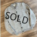 ノルウェー製【L.L.Bean】【ＬＬビーン】【バーズアイ】【グレー×白】【ウールカーディガン】【レディースＳ】 