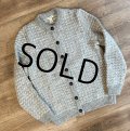 ノルウェー製【L.L.Bean】【ＬＬビーン】【バーズアイ】【グレー×白】【ウールカーディガン】【レディースＳ】 