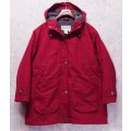 90's~【ビンテージ】【エディーバウアー】【白タグ】【エンジｘグレーフリース裏地付き】【マウンテンパーカー】レディース古着【レディースＭ】 