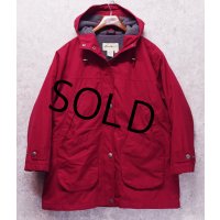 90's~【ビンテージ】【エディーバウアー】【白タグ】【エンジｘグレーフリース裏地付き】【マウンテンパーカー】レディース古着【レディースＭ】 