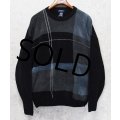 【ビンテージ】【Dockers】ドッカーズ【黒ｘブルー系】【アクリルｘレーヨン】【セーター】【サイズXLT】 