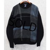 【ビンテージ】【Dockers】ドッカーズ【黒ｘブルー系】【アクリルｘレーヨン】【セーター】【サイズXLT】 