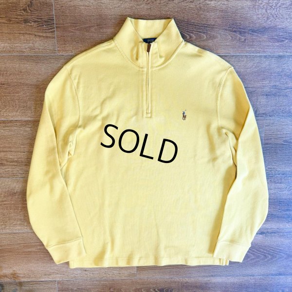 画像1: 【ラルフローレン】POLO RALPH LAUREN【ESTATE RIB】【黄色】【無地】【ハーフジップ】【コットンセーター】【サイズM】  