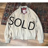 イングランド製【ビンテージ】【BARACUTA】【バラクータ】FOUR CLIMES G-9【ベージュｘ裏地赤チェック】ジップアップブルゾン【48LONG】 