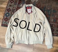 イングランド製【ビンテージ】【BARACUTA】【バラクータ】FOUR CLIMES G-9【ベージュｘ裏地赤チェック】ジップアップブルゾン【48LONG】 