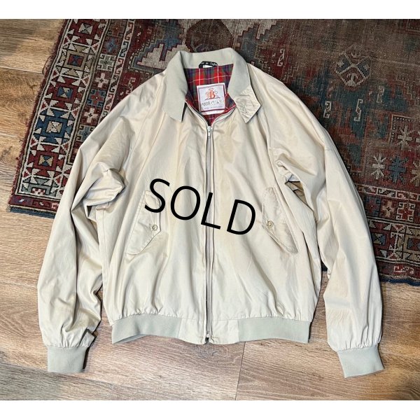 画像1: イングランド製【ビンテージ】【BARACUTA】【バラクータ】FOUR CLIMES G-9【ベージュｘ裏地赤チェック】ジップアップブルゾン【48LONG】 