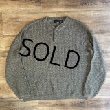 USA製【ビンテージ】【BILL BLASS】【ビルブラス】【ベージュ】【ヘンリーネック】【コットンｘアクリル】【セーター】【サイズL】 