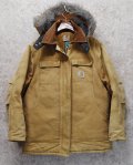 【ビンテージ】【カーハート】【carhartt】ブラウン【ダック地】フード付き【トラディショナルコート】レディース古着【フルジップパーカー】 