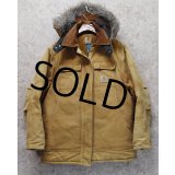 【ビンテージ】【カーハート】【carhartt】ブラウン【ダック地】フード付き【トラディショナルコート】レディース古着【フルジップパーカー】 