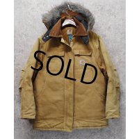 【ビンテージ】【カーハート】【carhartt】ブラウン【ダック地】フード付き【トラディショナルコート】レディース古着【フルジップパーカー】 