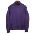 【ラルフローレン】POLO RALPH LAUREN【紫】【無地】【ハーフジップ】【コットンセーター】【サイズM】  