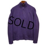 【ラルフローレン】POLO RALPH LAUREN【紫】【無地】【ハーフジップ】【コットンセーター】【サイズM】  