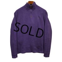 【ラルフローレン】POLO RALPH LAUREN【紫】【無地】【ハーフジップ】【コットンセーター】【サイズM】  