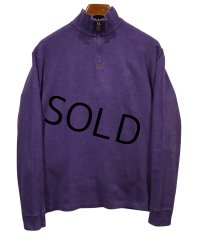 【ラルフローレン】POLO RALPH LAUREN【紫】【無地】【ハーフジップ】【コットンセーター】【サイズM】  
