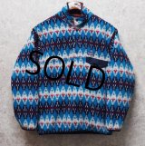 【パタゴニア】patagonia【青×紺×白×赤】【ノルディック風】シンチラフリース【柄スナップＴ】【サイズＳ】 