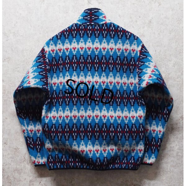 画像3: 【パタゴニア】patagonia【青×紺×白×赤】【ノルディック風】シンチラフリース【柄スナップＴ】【サイズＳ】 