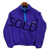 90s ビンテージ【パタゴニア】patagonia【紫×水色】【スナップT】【フリースプルオーバー】【サイズS】 