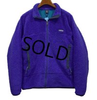 90's USA製【パタゴニア】patagonia【ブルー】ＰＥＦ【レトロXカーディガン】フリース【サイズＬ】 
