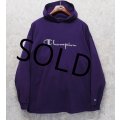 90's USA製【チャンピオン】【Champion】胸刺繍ロゴ【紫】パープル【パーカー】【サイズXL】 